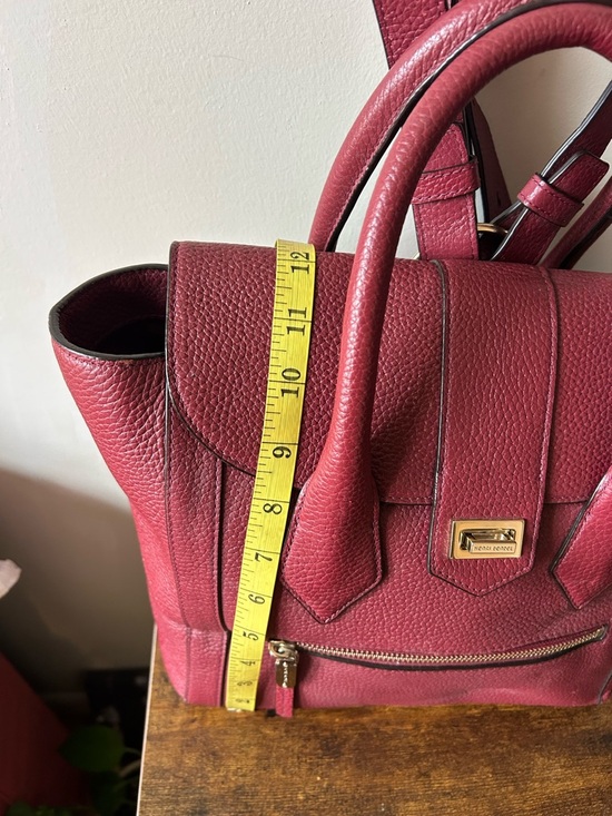 Henri Bendel Rivington Burgundy Leather Convertible Backpack / Purse - Picture 7 of 11